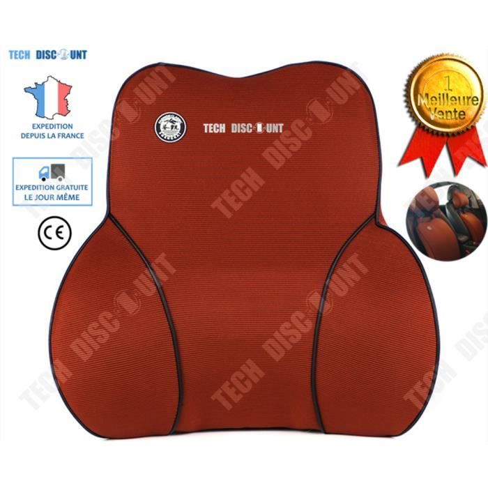 TD® Coussin lombaire voiture conducteur ferme massant coton oreiller de soutien du dos ergonomique bureau chaise soulager douleur