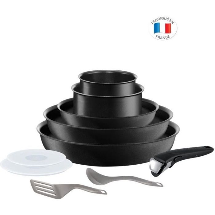 TEFAL L6749402 INGENIO EXCEPTION Noir Batterie de cuisine 10 pièces revêtement anti-adhésif tous feux dont induction