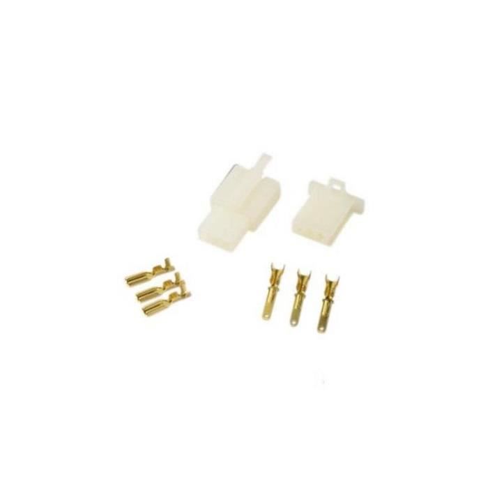CONNECTEUR PLASTIQUE MALE ET FEMELLE PLUS COSSE 3 FICHES (X1)