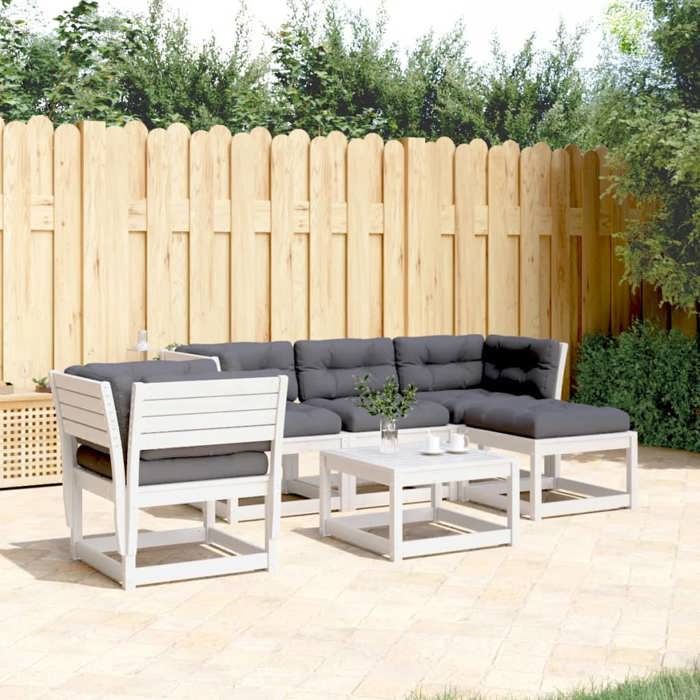 vidaXL Salon de jardin 5 pcs bois de pin massif - vue 6