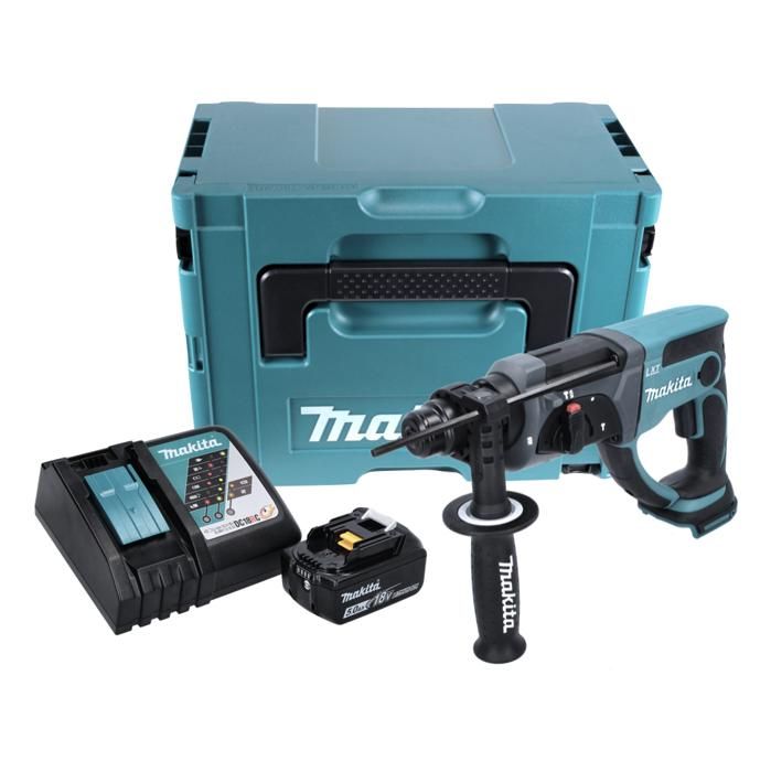 Makita DHR202 RT1J Perforateur-burineur sans fil 18V SDS-Plus + Batterie 50 Ah + Chargeur + Makpac