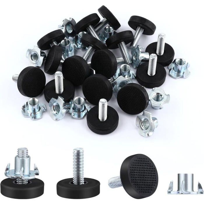 Lot De 4 Niveleurs De Pieds Pour Baby-foot Ou Billard - En Métal, Hauteur Réglable - Pour Stabiliser Les Tables Sur Sol Dur