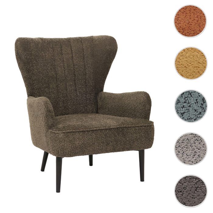 MCW Fauteuil lounge MCW-K37 Chenille (500g/m²) Oeko-Tex vert-brun