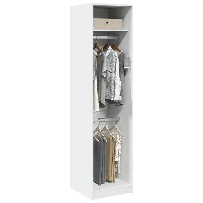 vidaXL Garde-robe Blanc 50x50x200 cm Bois dingénierie armoire de rangement organisateur de garde-robe armoire placard 3307783