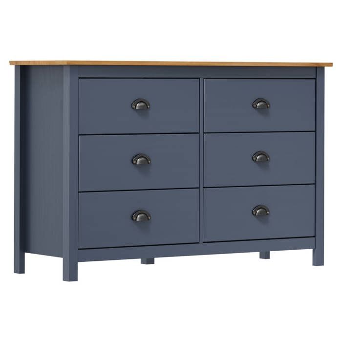 SALE 2025Meuble bas bahut vaisselier - Buffet Hill Gris 125x40x80 cm Bois de pin solide 27 23 Kg 5740