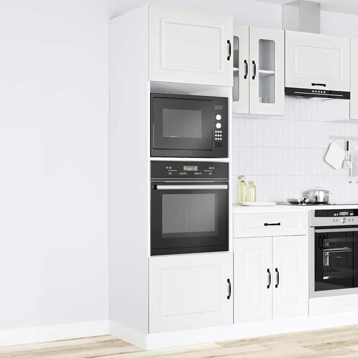 SOLOMOON@ Colonne cuisine - Armoires de four 2 pcs Lucca blanc bois dingénierie FR 577