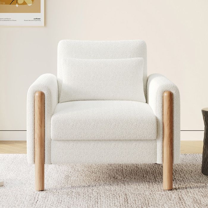 Fauteuil moderne 87x83x88 5 cm - Coussins épais - Teddy - Beige Fauteuil moderne 87x83x88 5 cm - Coussins épais - Teddy - Beige