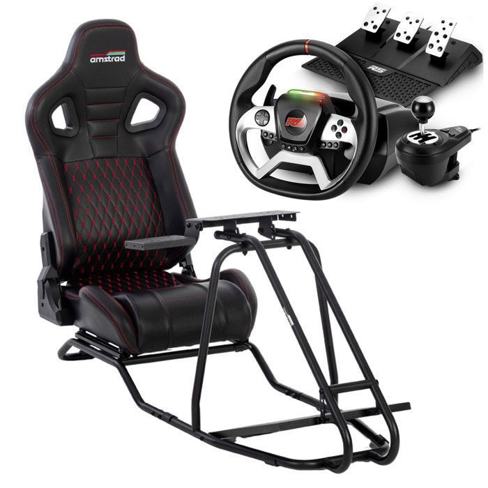Amstrad Pack simulateur, siège volant et pédalier RACER PRO pour PC et console - vue 1