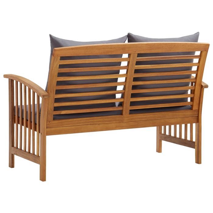 Sale 2026 Banc de jardin - BURKE - Banquette balcon - avec coussins - 119 cm - Bois solide dacacia BB264
