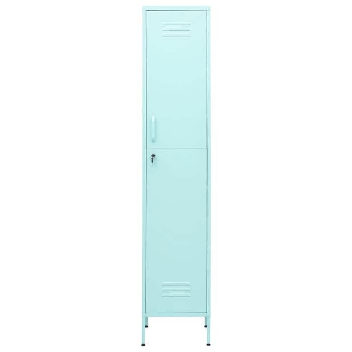 (55657)NEUFArmoire à casiers Moderne - Vestiaire Vert menthe 35x46x180cm Acier - organisateur de rangement livres fichiers