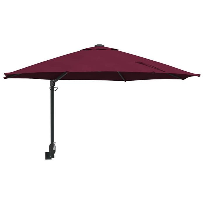Parasol de jardin - vidaXL - Bordeaux - 248x248x148 cm - Polyester et acier - Inclinable - Résistant aux UV