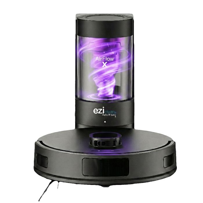 Robot aspirateur laveur LIDAR connecté avec base de vidage EZIclean® AirFlow X - Eziclean
