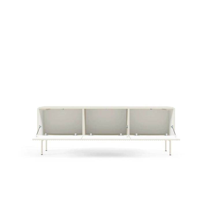 ZORA - Meuble TV 147cmpieds en métal - Blanc ZORA - Meuble TV 147cmpieds en métal - Blanc