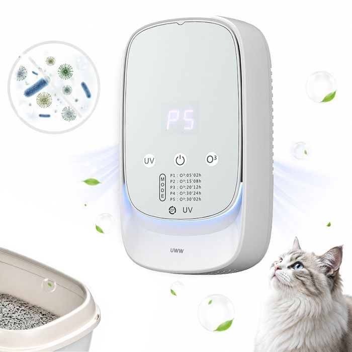 Désodorisant pour litière pour chat - Aroban - 16x9x6cm - modes ozone UV - Idéal éliminer mauvaises odeurs dans chambre animal bain
