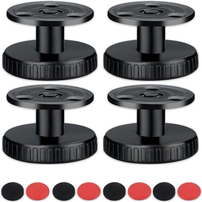 4 Pièces Pied de Meuble 27-40 mm Pied Meuble Réglable en Hauteur 2 Types dinstallation Peuvent être percés ou Auto-adhésifs Montage