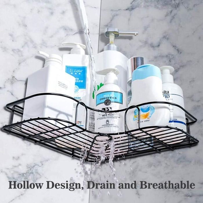 Etagère d’Angle De Douche Antirouille étagères de Salle de Bain Serviteur Douche Montage sans Perceuse Murale Douche étag