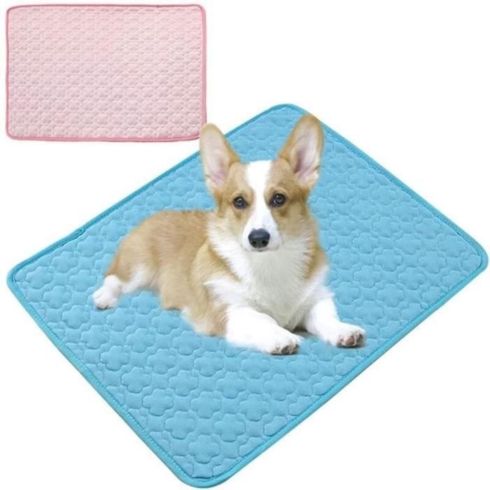 Tapis Rafraîchissant pour Chien & Chat – 2 pcs 50x40 cm Effet Frais Instantané (Bleu/Rose)