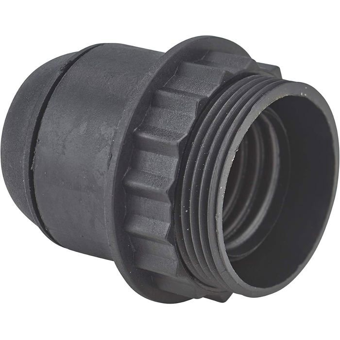 Douille ampoule-Soquet ampoule-Douille lumière-Douille de lampe-Douille E27 Chem 1/2 Filetee Avec Bague D58mm Raccord 10mm Noir