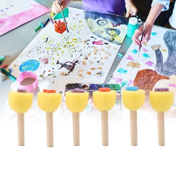 5 Pinceaux éponges Ronds – Pour Peinture, Graffiti Et Activités Créatives - 5