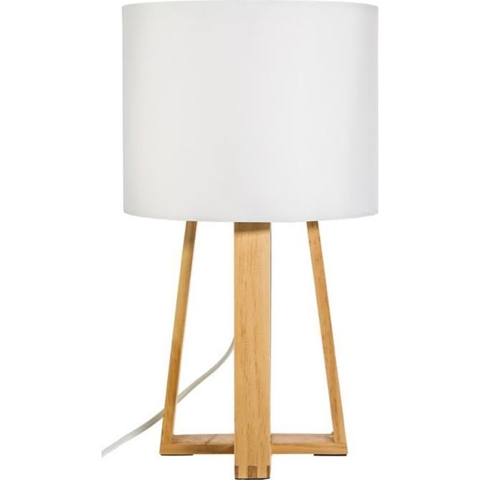Lampe de tableLuna blanc avec socle chromé diamètre 12 cm lampe de chevet de lecture hauteur 27 cm lampe de table 