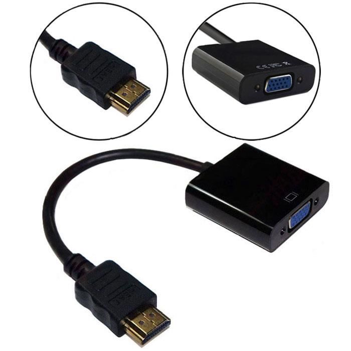 1080P HDMI mâle vers VGA femelle Video Converter Adaptateur Câble Noir  0O244A_1909