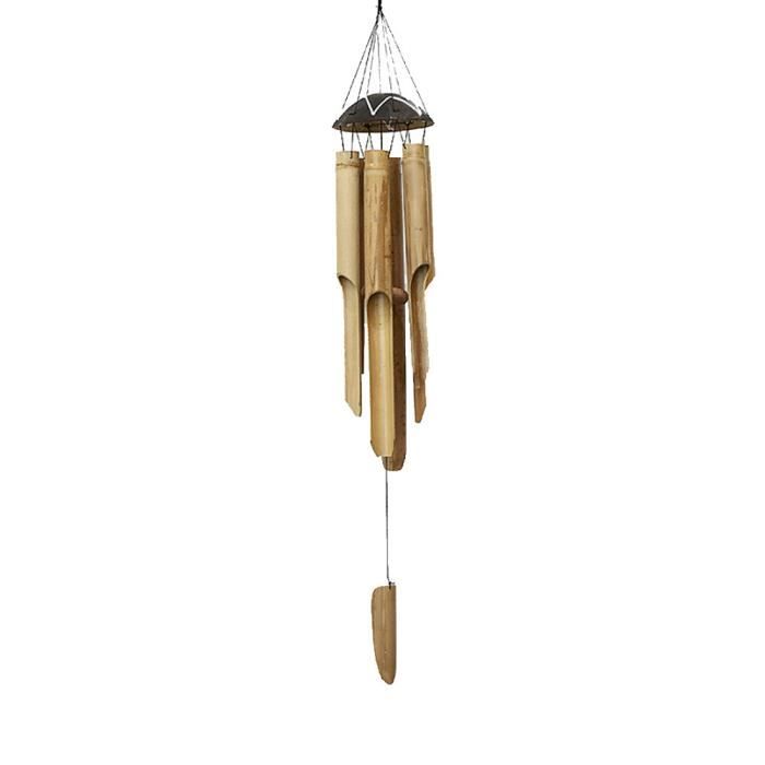 2x Carillon de vent en bambou fait à la main vent Bell Home Garden Decor