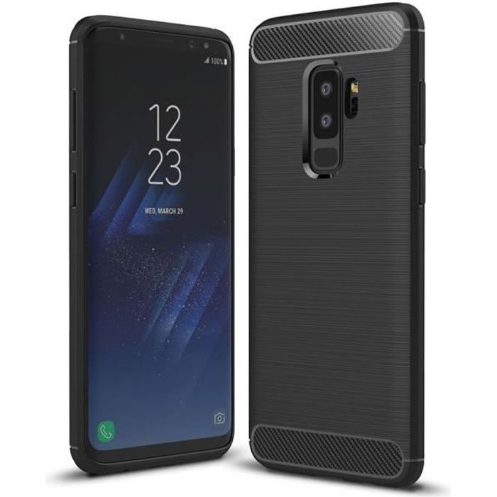 لورين للحساسية coque de protection carbone noir pour samsung galaxy s9