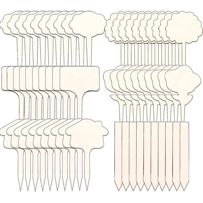 Étiquette De Jardin 60 Pièce D'étiquette En Bois étiquettes De Plantes Pour Jardinière, Herbes