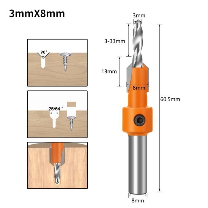 EMagTech Foret Étagé M35 HSS Foret Étagé Rainuré En Spirale 6-24mm Pour Percer Et Agrandir Des Trous Dans Le Plastique Bois Métal Acier Inoxydable Tige Hexagonale 1/4