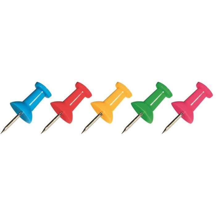 25 Punaises Maped Colorées - Boîte Pratique - Acier Plastifié - 10mm - Multicolore