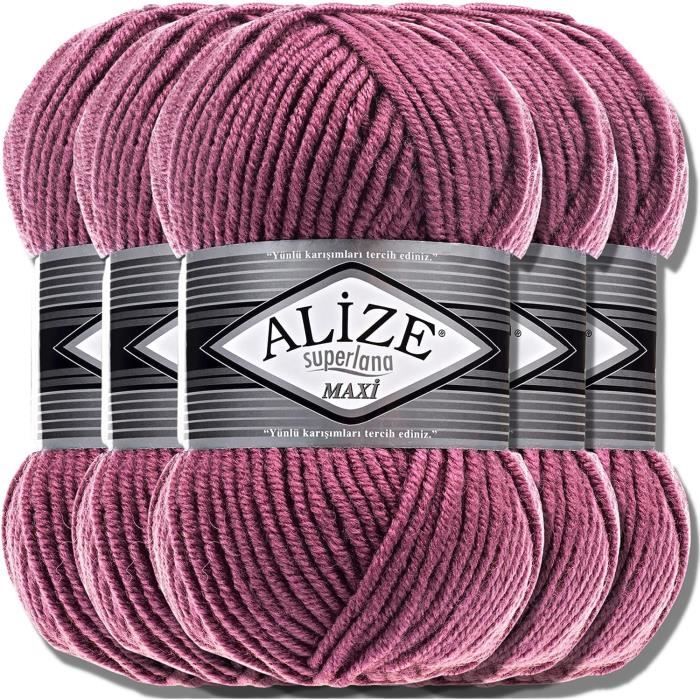 Lot De 5 Pelotes Courtelle Fibres Acryliques 50g - Laine Pour Tricot, Neuf Non Ouvert