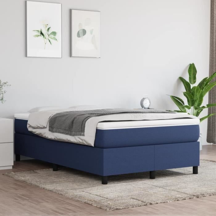 Chambre 120 x 200 cm Sommier à ressorts de lit Bleu 120x200 cm Tissu141