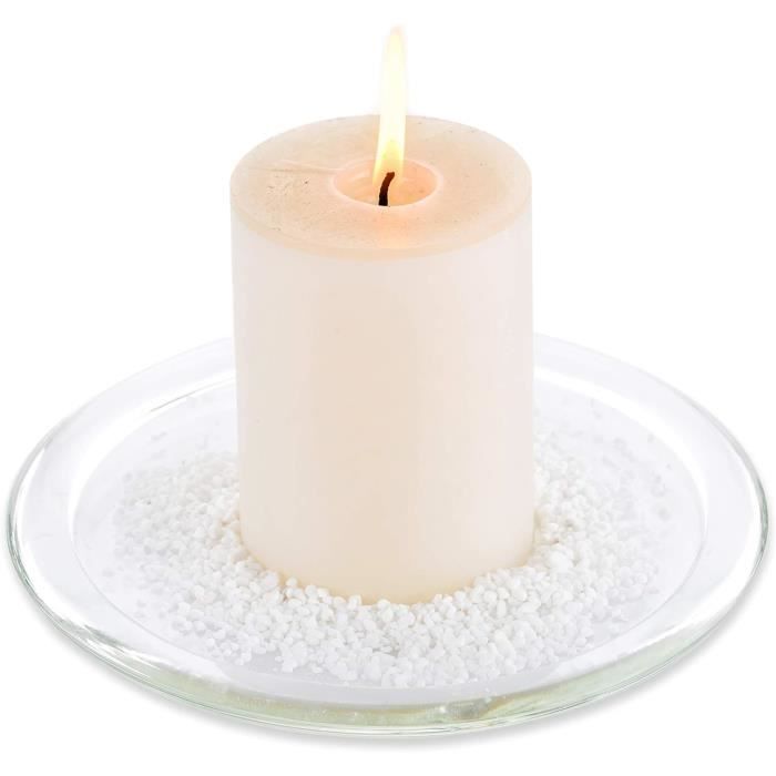 Lot De 10 Assiettes Porte-Bougies En Verre Transparent Ronde Ø9,9 Cm – Support Bougie Pilier, Plateau Bijoux, Décoration Table Mariage Noël