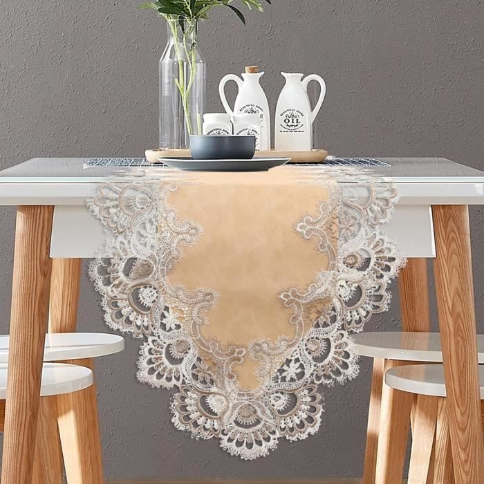 Rideau Court Style Rustique En Coton Et Lin – 91 Cm De Long, Motif Branches Et Dentelle