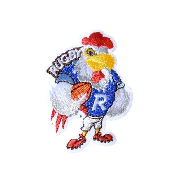 Patch Thermocollant Coq Rugby Bleu - Écusson 4x6.5cm, Personnalisation Vêtements Et Accessoires