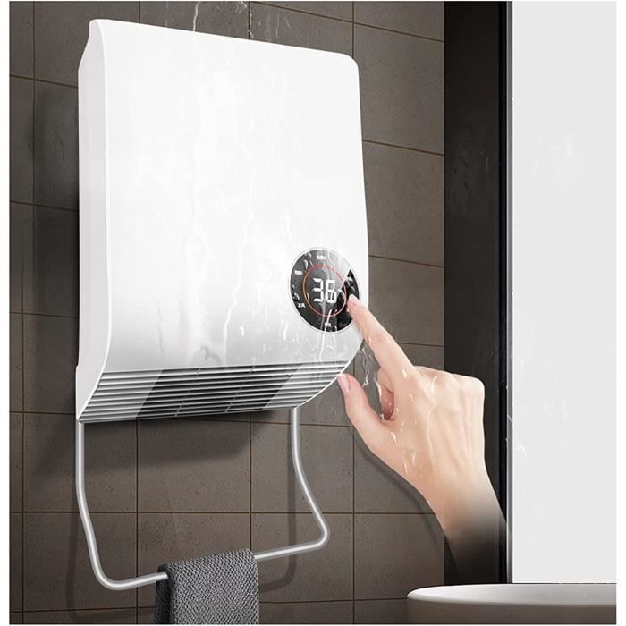 Radiateur électrique Mural 2200W avec Thermostat et élément en
