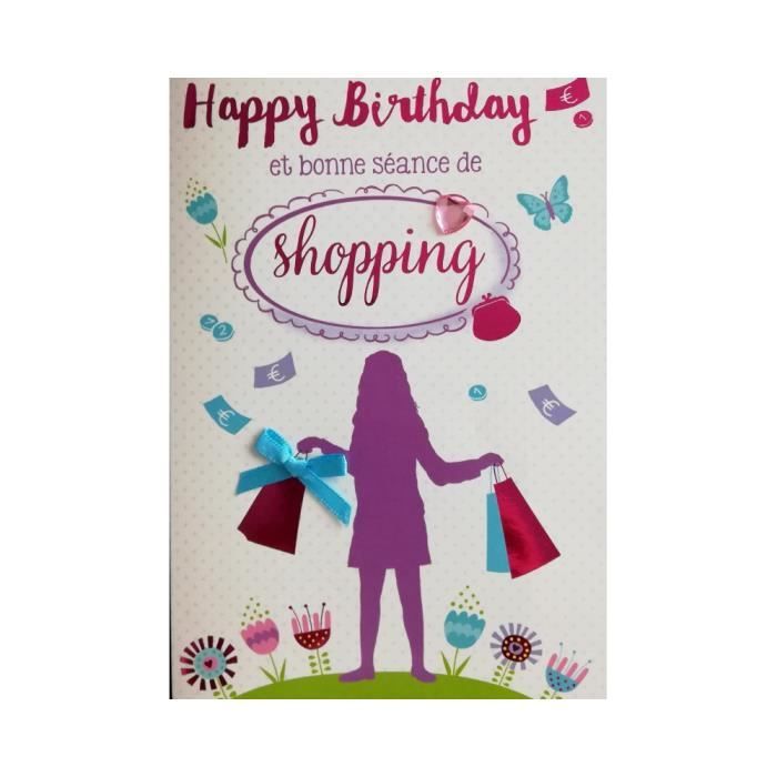 Carte De Voeux Enfant - Anniversaire - Shopping - Cdiscount Beaux