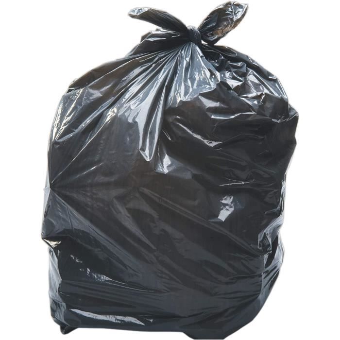 Sac poubelle 240 litres en poly thyl ne noir robuste pour poubelle