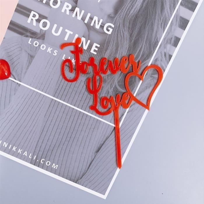 Red 2 Nouveau Joyeux Anniversaire Gateau Topper Couleur Fleurs Acrylique Anniversaire Decoration De Gateau Mariage Saint Valentin F Cdiscount Maison