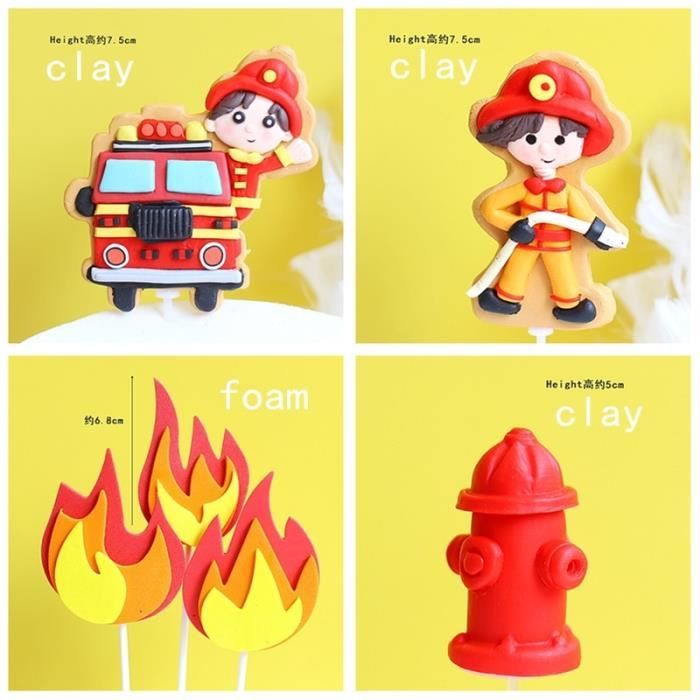Fireman Set Pistolet A Eau Pompier Decoration Joyeux Anniversaire Pompier Gateau Topper Pour La Journee Des Enfants Enfant Fete Fou Cdiscount Maison