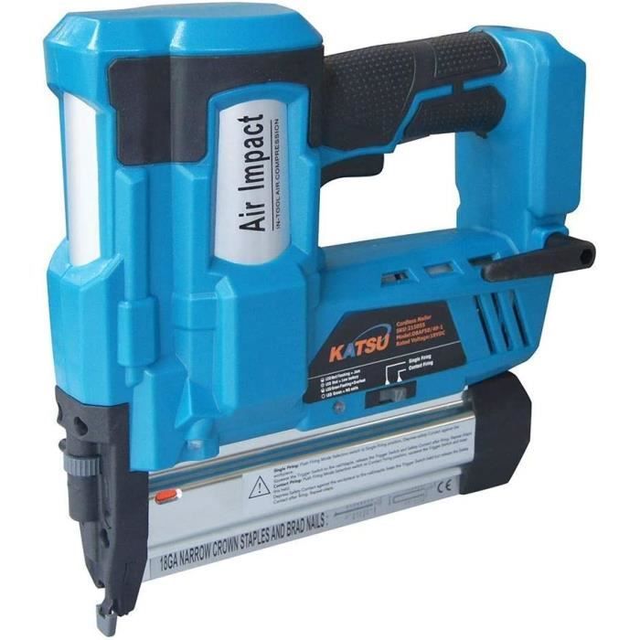 Agrafeusecloueuse Liion sans fil 18 v KATSU avec pistolet a clous A piles Ergonomique