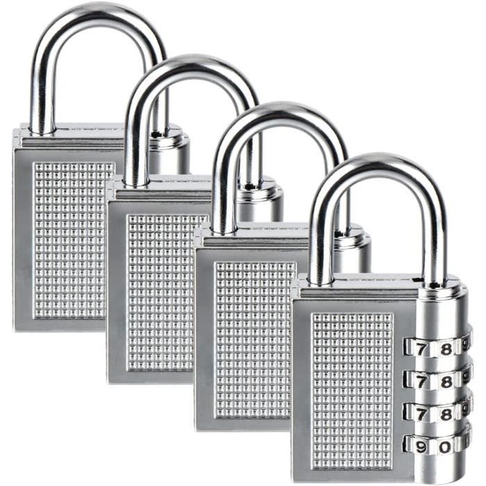 Cadenas à Combinaison à 4 Chiffres, Verrouillage Réinitialisable, Cadenas à Combinaison En Métal étanche Pour Casier D'école, De Gym, Casier De Sport, Clôture, Boîte à Outils, Portail Et Rangement