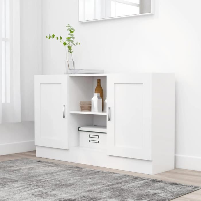 Buffet haut Jills* - Meuble de rangement à Salon - Commode Blanc 120x305x70 cm Aggloméré