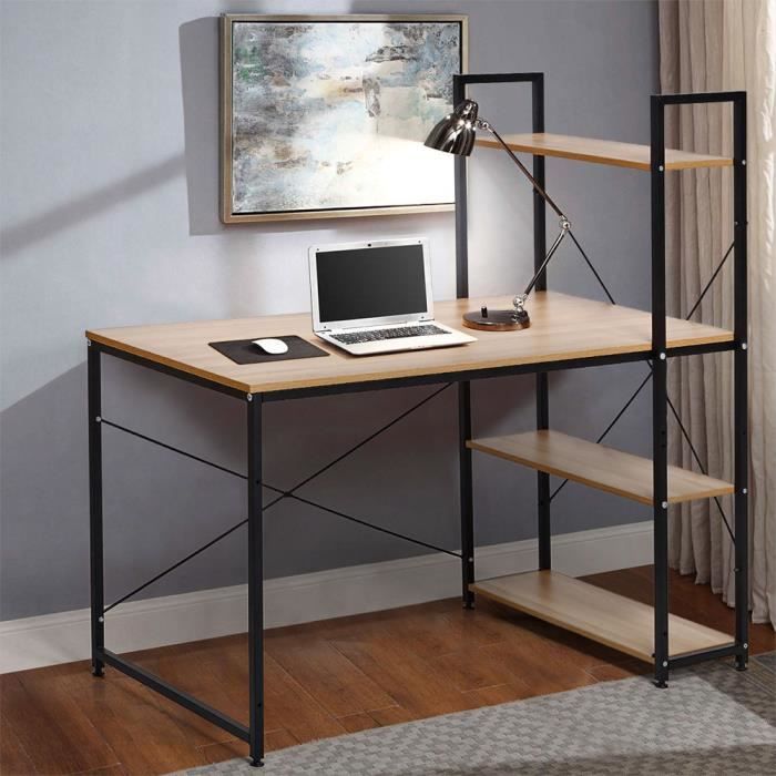 Bureau Industriel 120x60 Bois Acier Avec Etagere Et Etageres Design Minimaliste Empire Achat Vente Bureau Bureau Industriel 120x60 Bois Cdiscount