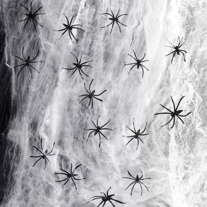 Gothic Bunting araignées Bannière Web Black Hanging Décoration Tissu Fait Main 130 C