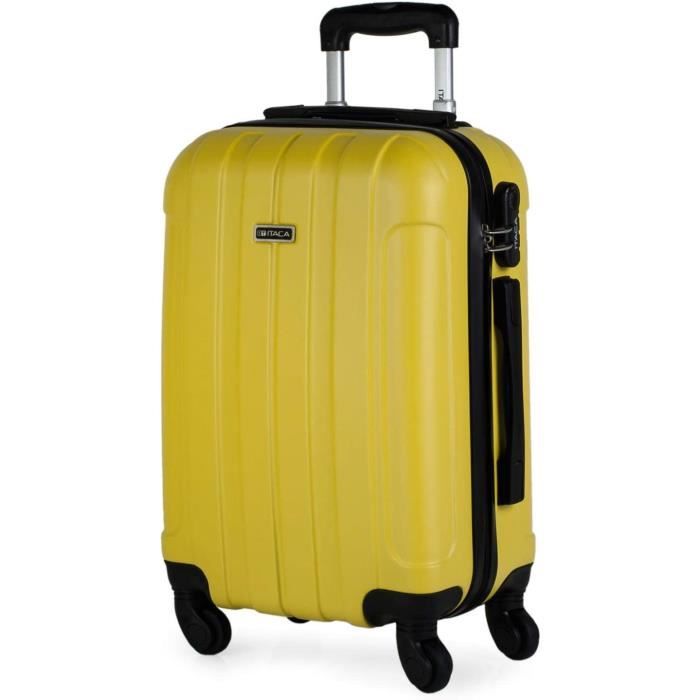 set de bagage - valise cabine voyage rigide chariot 4 roues 55 cm abs lisse. bagages à main. résistant