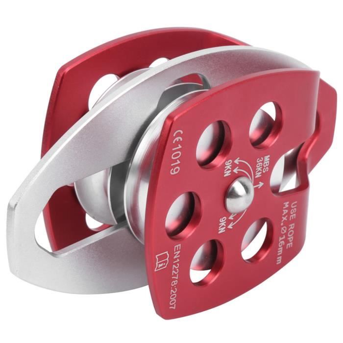 Poulie Double En Aluminium 7075 Haute Résistance - Pour Cordes Jusqu'à 16mm, Alpinisme, Escalade & Travaux Aériens