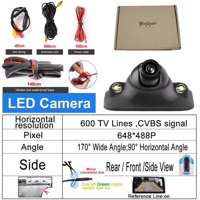 Caméra De Recul Voiture Vtopek 1080P - Vision Nuit 170° Étanche IP69 Avec Rotation 360°