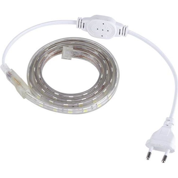 HURRISE Bande LED Bande étanche SMD 5050 LED 220V 60leds / m lumière de  corde de ruban flexible 1 mètre blanc