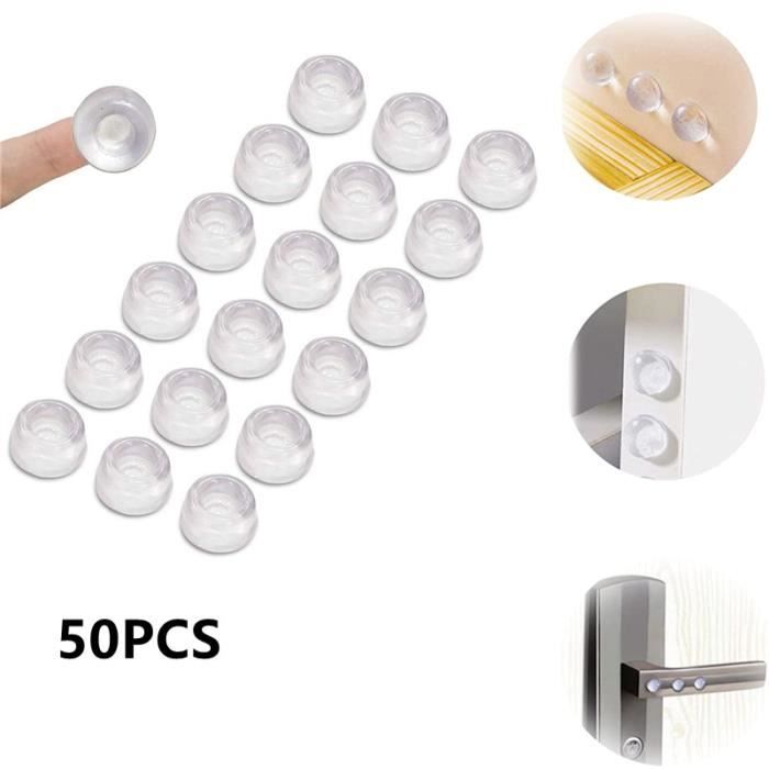 300Pcs Butée de Porte Murale，Transparente Pieds Adhésifs，Anti